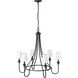 Artemis 6 Light 30 inch Matte Black Chandelier Ceiling Light